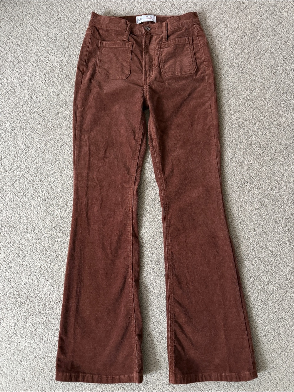 GAP Women's Corduroy Flare Jeans - Chocolate Brown